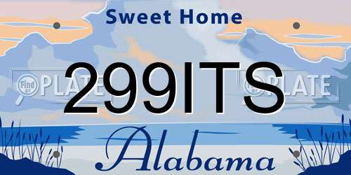299ITS Alabama License Plate