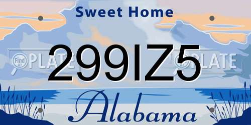 299IZ5 Alabama License Plate