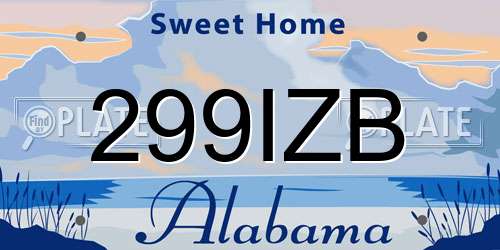 299IZB Alabama License Plate