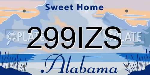 299IZS Alabama License Plate