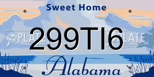 299TI6 Alabama License Plate