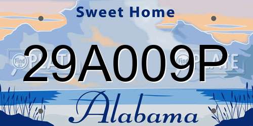 29A009P Alabama License Plate