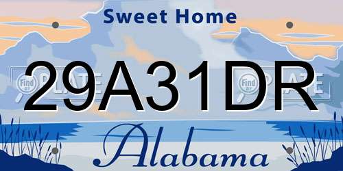 29A31DR Alabama License Plate