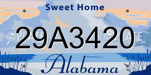 29A3420 Alabama License Plate