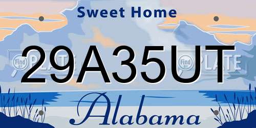 29A35UT Alabama License Plate