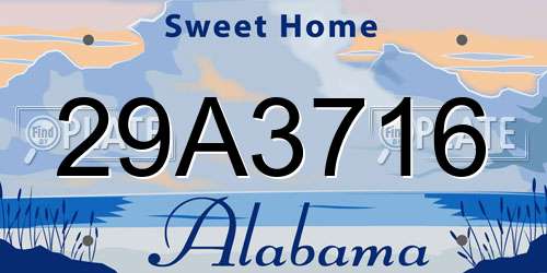 29A3716 Alabama License Plate