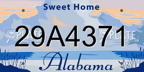 29A4371 Alabama License Plate