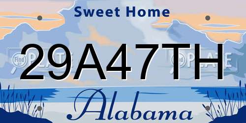 29A47TH Alabama License Plate