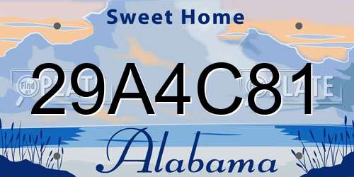 29A4C81 Alabama License Plate