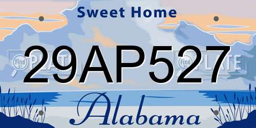 29AP527 Alabama License Plate