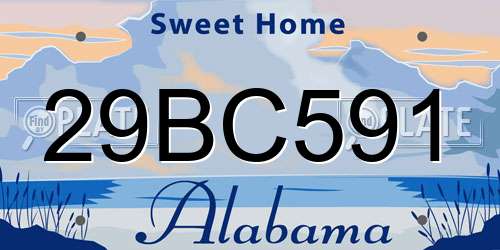 29BC591 Alabama License Plate