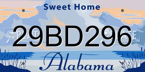 29BD296 Alabama License Plate
