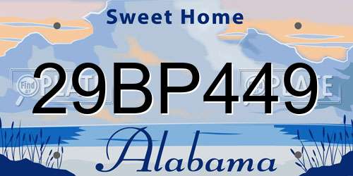 29BP449 Alabama License Plate