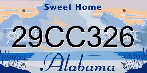 29CC326 Alabama License Plate