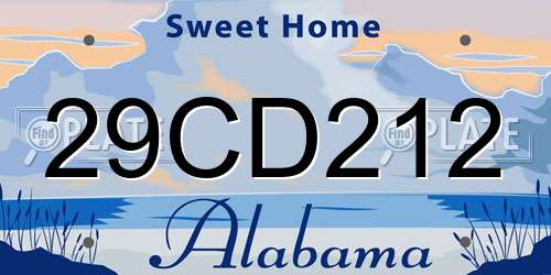 29CD212 Alabama License Plate