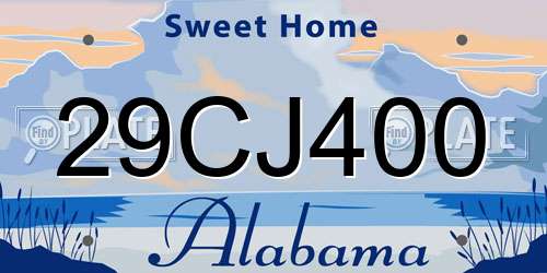 29CJ400 Alabama License Plate