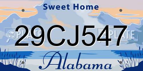 29CJ547 Alabama License Plate