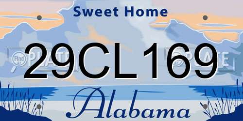29CL169 Alabama License Plate