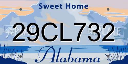 29CL732 Alabama License Plate