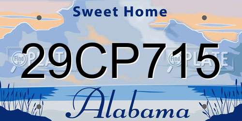 29CP715 Alabama License Plate