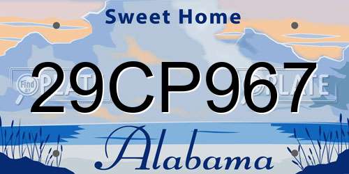 29CP967 Alabama License Plate
