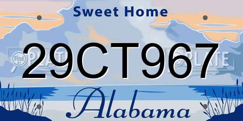 29CT967 Alabama License Plate