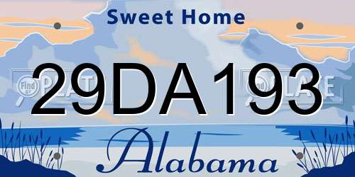 29DA193 Alabama License Plate