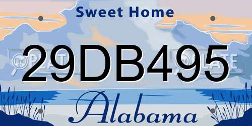 29DB495 Alabama License Plate