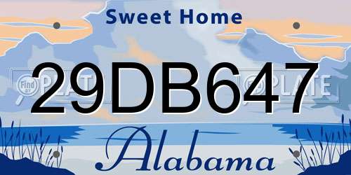 29DB647 Alabama License Plate