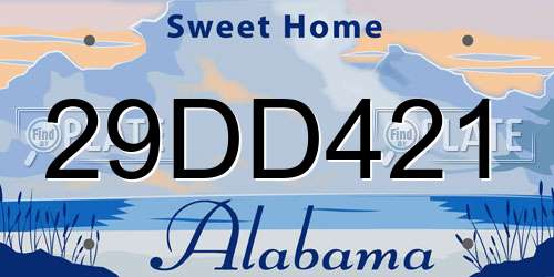 29DD421 Alabama License Plate