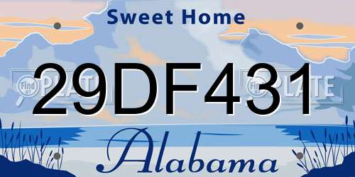 29DF431 Alabama License Plate