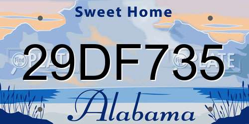 29DF735 Alabama License Plate