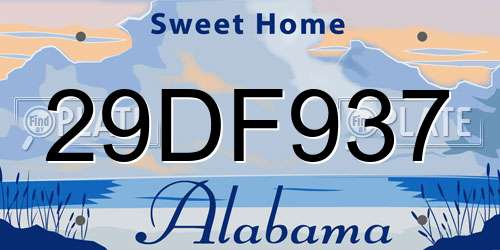 29DF937 Alabama License Plate
