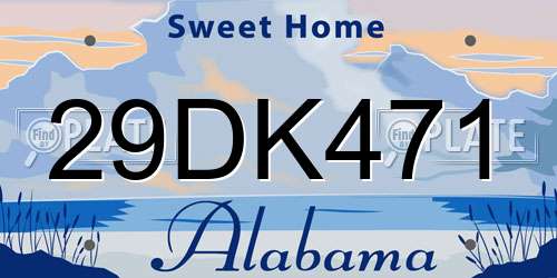 29DK471 Alabama License Plate