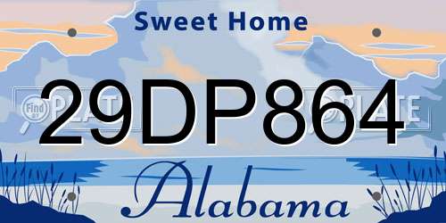 29DP864 Alabama License Plate