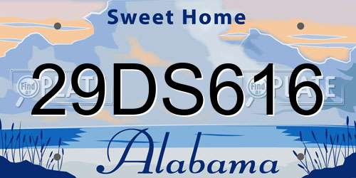29DS616 Alabama License Plate