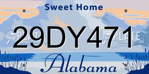 29DY471 Alabama License Plate
