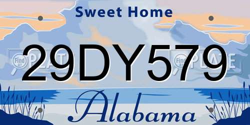 29DY579 Alabama License Plate