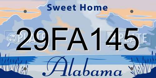 29FA145 Alabama License Plate