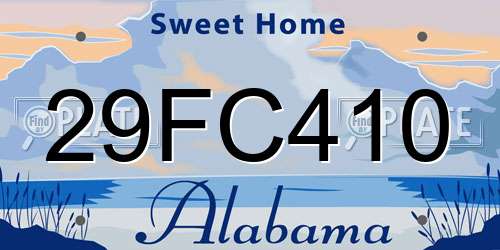 29FC410 Alabama License Plate