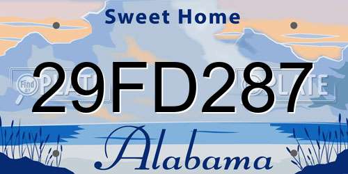 29FD287 Alabama License Plate