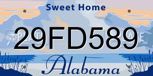 29FD589 Alabama License Plate