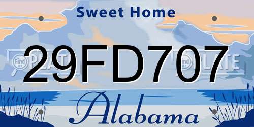 29FD707 Alabama License Plate
