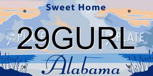 29GURL Alabama License Plate