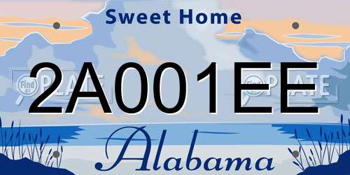 2A001EE Alabama License Plate