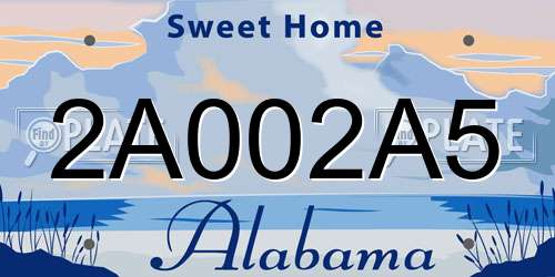 2A002A5 Alabama License Plate