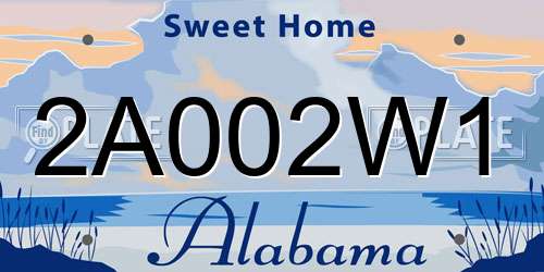 2A002W1 Alabama License Plate