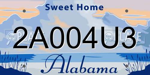 2A004U3 Alabama License Plate