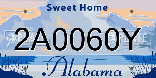 2A0060Y Alabama License Plate