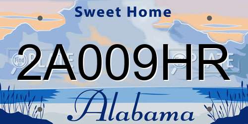 2A009HR Alabama License Plate